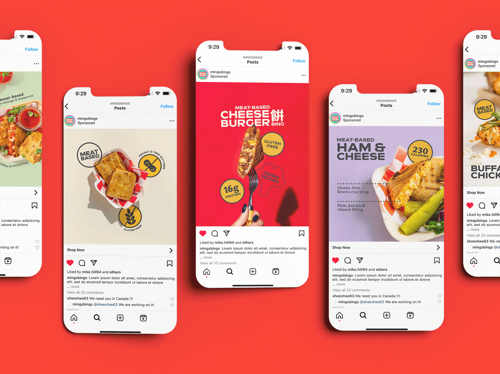 Sandwiches Social Media Posts food graphic design snack social media design