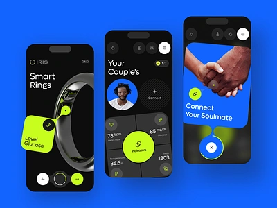 IRIS - Smart Rings App ai app app design business crm dashboard design ehealth health ios ios app iot mobile mobile app optimization product design saas smart smart app ui