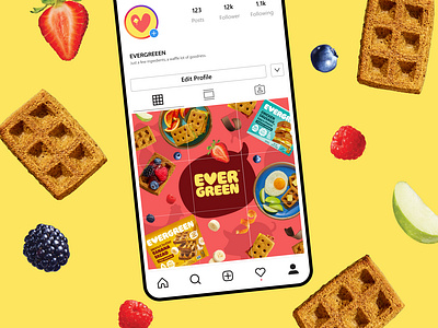 Waffle Brand Instagram Profile Design food graphic design snack social media design