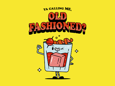 Ya Calling Me, Old Fashioned? character character design cocktail cocktail art funny character graphic design illustration mascot mascot design old fashioned vector