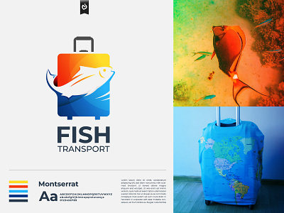 Fish Transport Travel Agency Modern Logo Design agency logo brand identity branding business logo fish logo float logo graphic designer logo logo design logo mark logotype minimalist logo modern logo suitcase logo tourism travel website logo