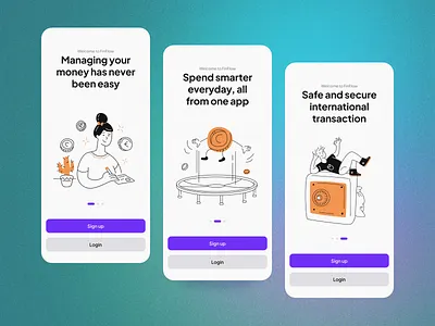 Daily UI #023 - Onboarding banking app daily ui dailyui login minimal mobile app onboarding onboarding screen online banking ui ux