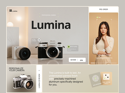Lumina Camera Branding 3d animation bento branding graphic design logo motion graphics ui