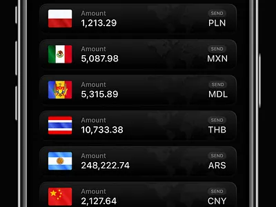 Transfer badge app bank clean currency dark design exchange fintech interface iphone mode modern money payment product transfer ui