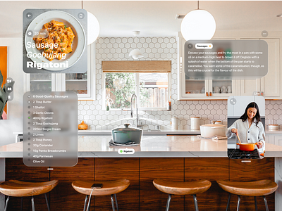 Interactive Cooking with Apple Vision Pro apple augmented reality cooking recipe ui virtual reality visionpro vr
