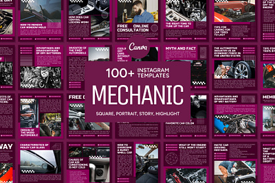 Mechanic Purple Template 3d animation automobile automotive branding design graphic design ig banner ig business ig design ig icons ig posts ig stories ig templates illustration logo motion graphics ui ux vector