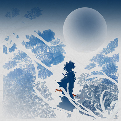 Samurai character design concept art digital art painting