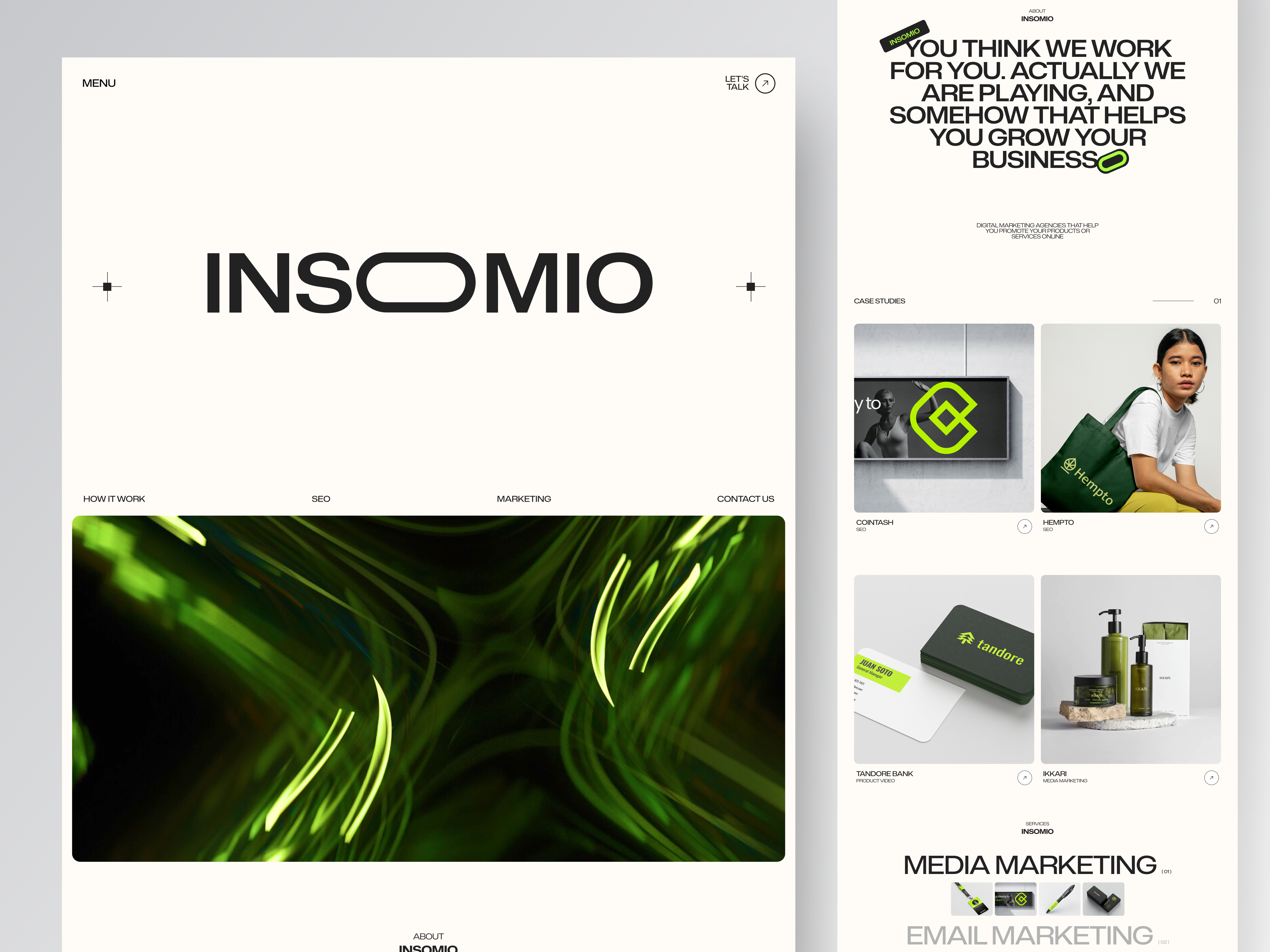 Insomio - Digital Marketing Agency agency agency web clean design digital agency digital marketing digital marketing agency landing pgae marketing portfolio ui web design website