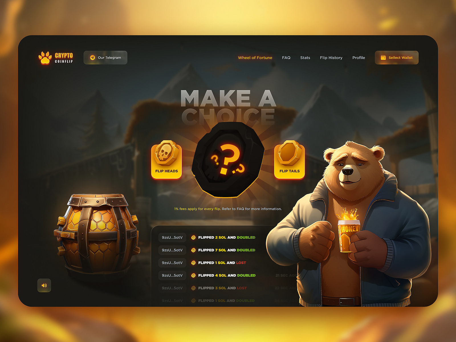 Crypto CoinFlip - Casino Interface by Alesya for Bang Bang Studio on ...