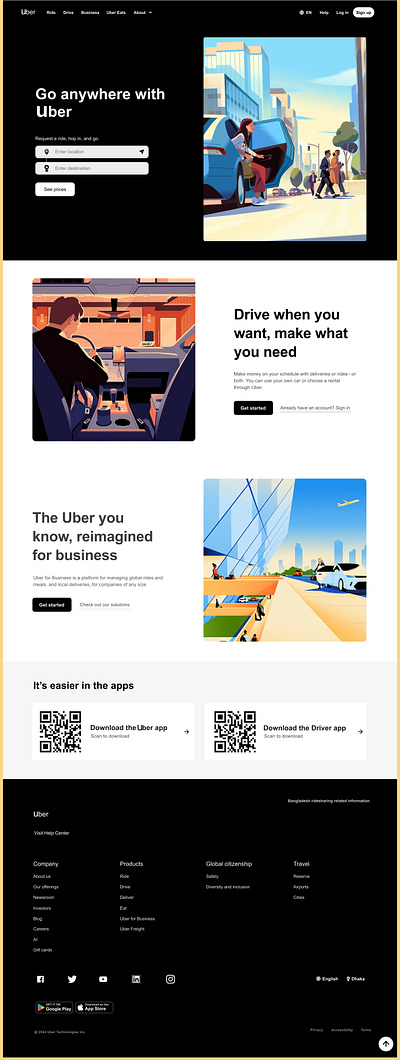 Re-creation Of Uber Rideshare Website branding graphic design logo ui ux