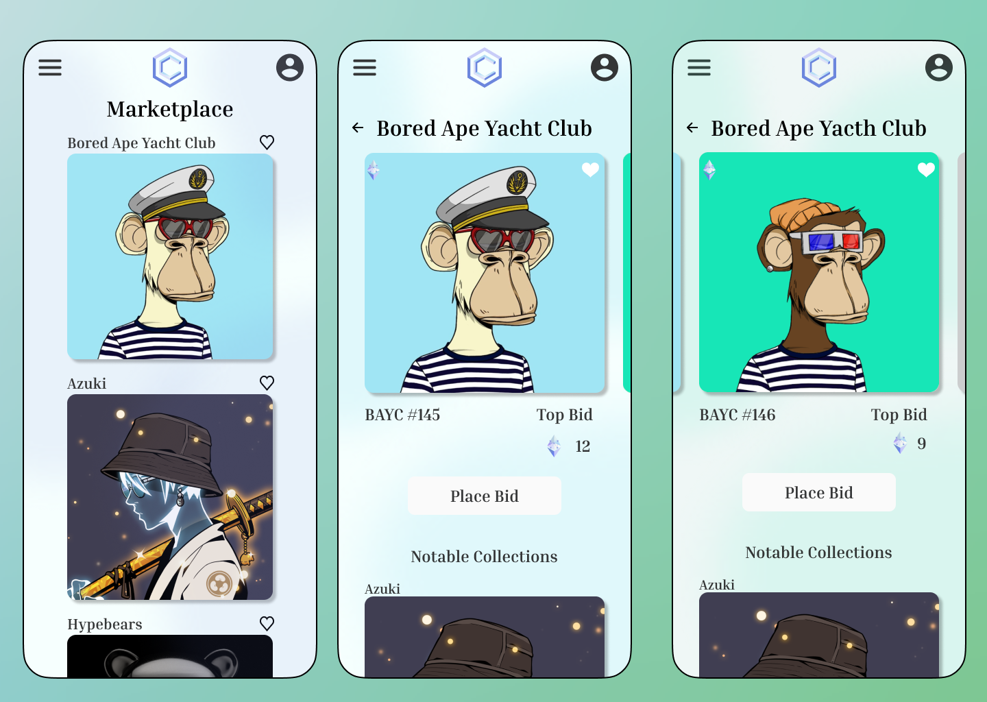 NFT Marketplace branding graphic design ui