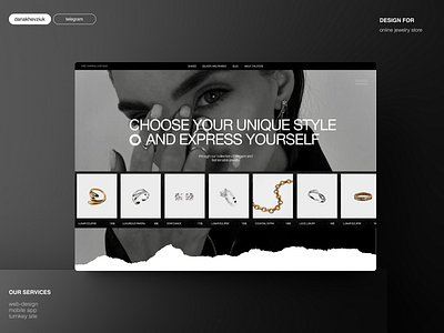 WEB DESIGN FOR ONLINE JEWERLY STORE design e commerce jewelry online shop online store shop store ui ux web web design