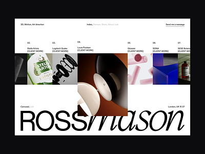 Ross Mason live cases clean design landing minimal personal portfolio projects site ui ux