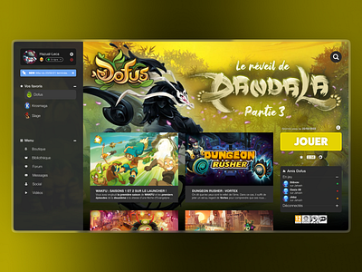 Redesign du Launcher Ankama graphic design ui