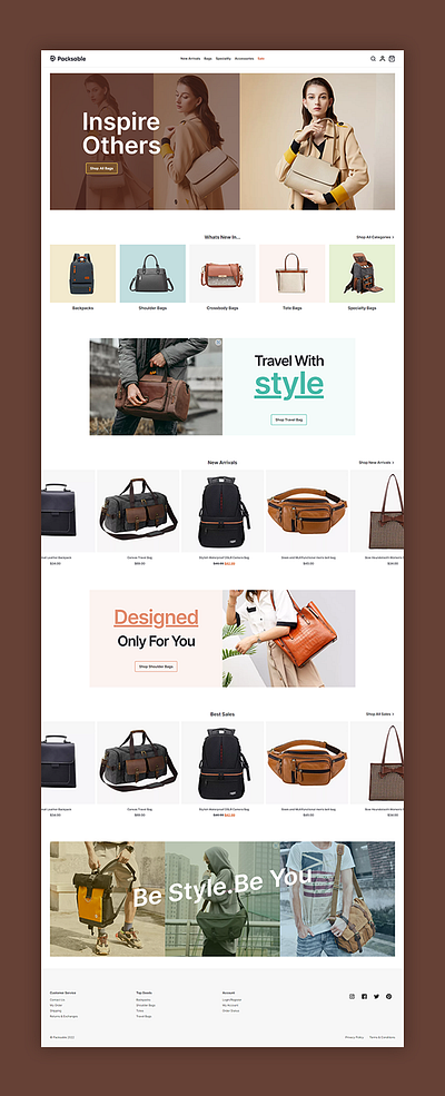 Packsable Website Concept graphic design