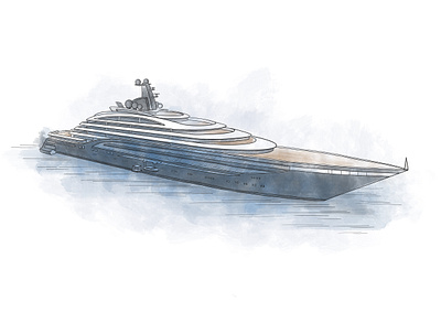Illustration of a cruise ship art design drawing hand drawn illustration ship sketch watercolor