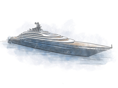 Illustration of a cruise ship art design drawing hand drawn illustration ship sketch watercolor