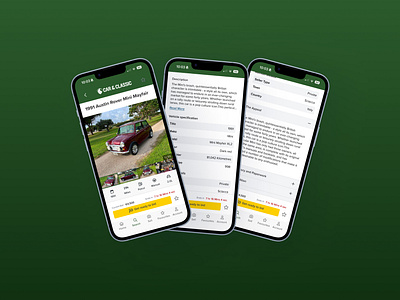 Car & Classic Mobile Application application automotive car iphone app listings mobile application ui ux