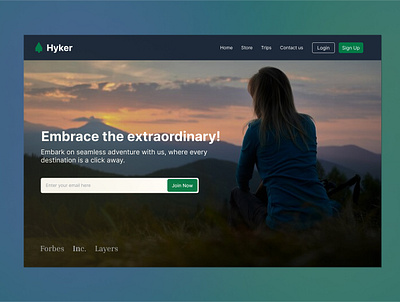 Hyker landing page app discover figma inspiration landing page ui