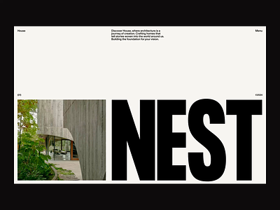 Nest animation architecture brand branding clean design digital editorial grid layout minimal swiss typography web