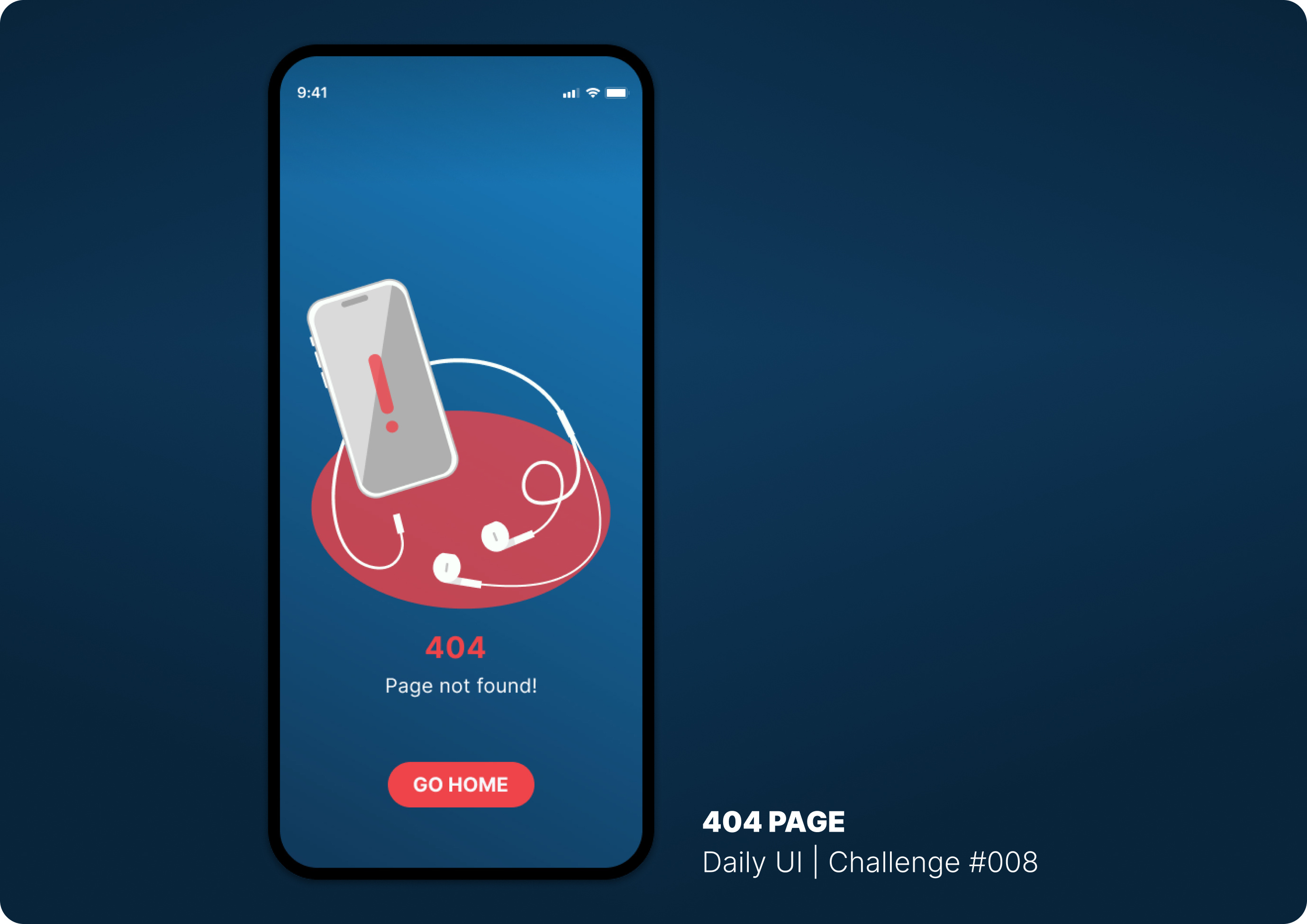 #008 | 404 Page 404 challenge daily ui dailyui graphic design music not found ui
