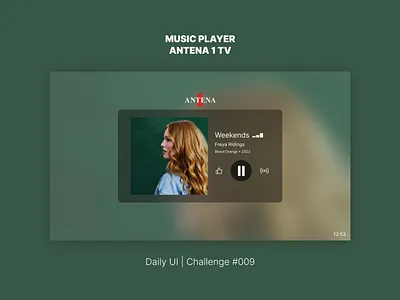 #009 | Music Player challenge daily ui dailyui graphic design music player simple tv ui