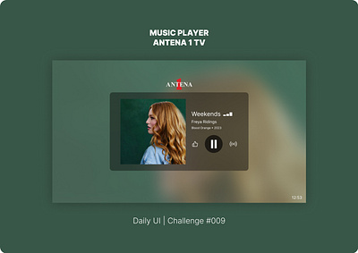 #009 | Music Player challenge daily ui dailyui graphic design music player simple tv ui