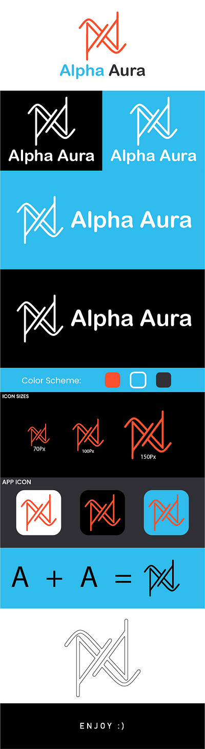 A + A Letter logo - Alpha Aura a a logo a letter logo a logo a logo design brand logo branding business logo graphic design letter logo logo logo design monogram logo