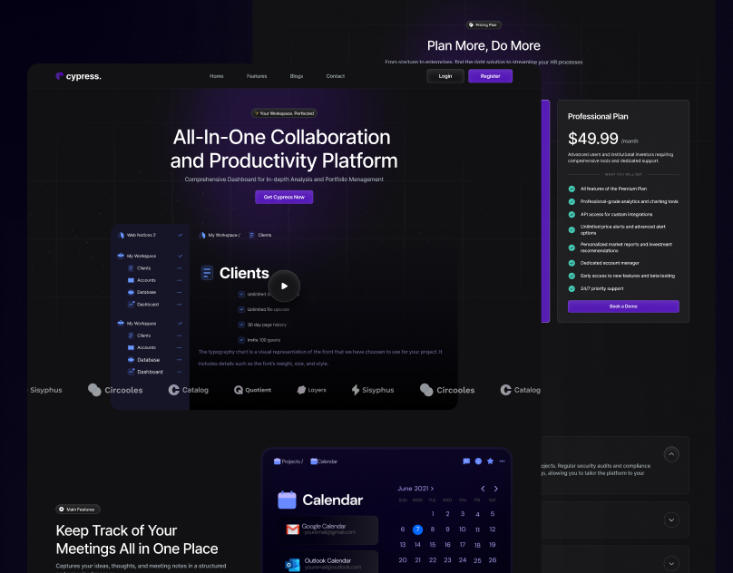 Note Website - Cypress Landing page branding design illustration landingpage typography ui ux website