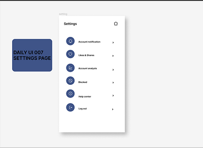 DAILYUI 007 #007 007 community dailyui design settings ui ui challenge