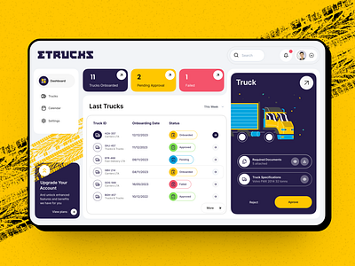 Trucks Management Saas Dashboard app cars dash dashboard design truck ui ux visual design