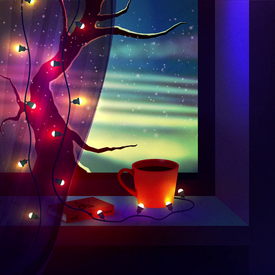 Winter window 2danimation animation illustration motion graphics motionart