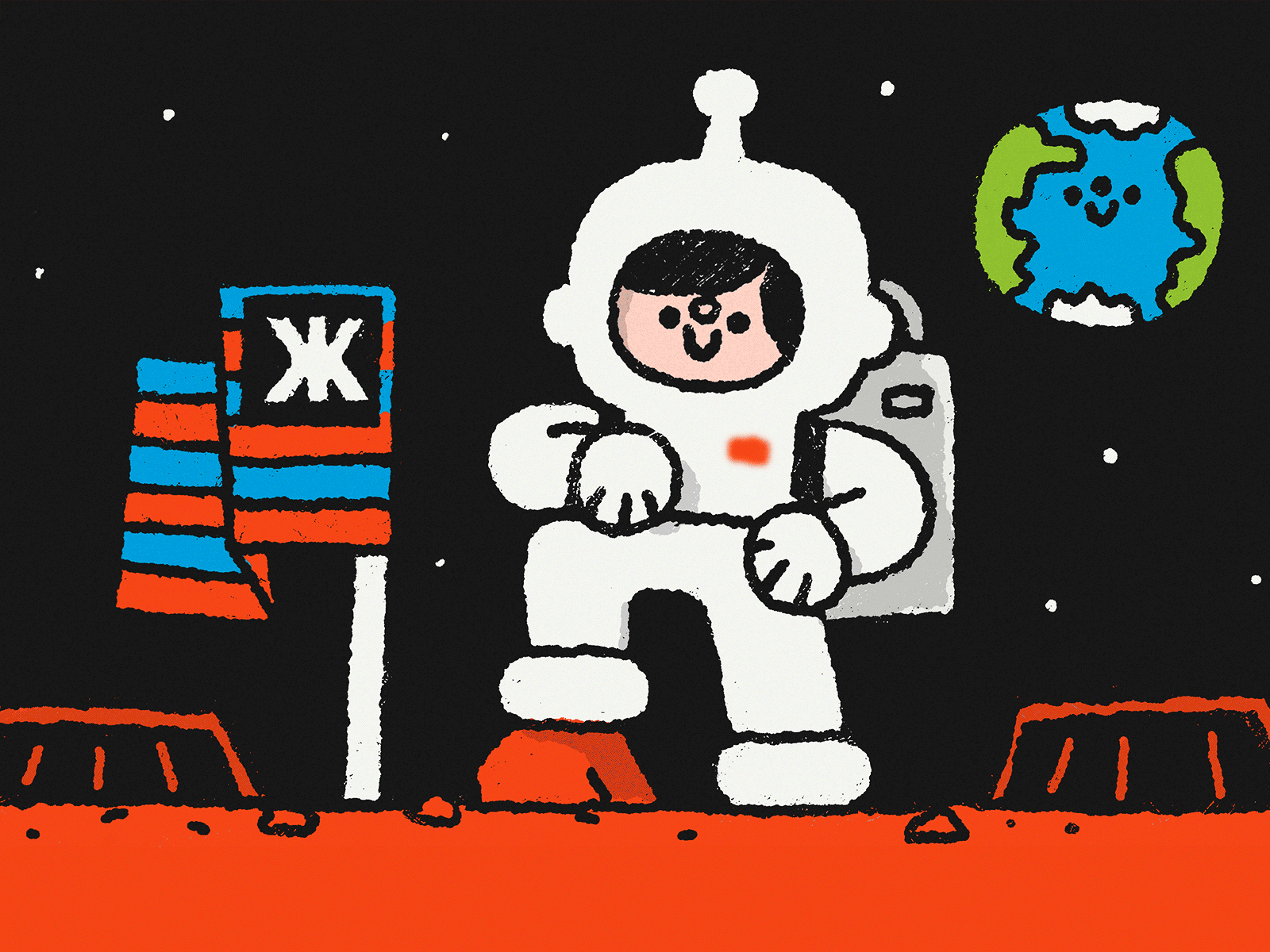 Astronaut animation astronaut cartoon cosmos cute design doodle earth in space elon mask fun illustration japanese kawaii kawaii animation mars moon nasa procreate dreams space space x