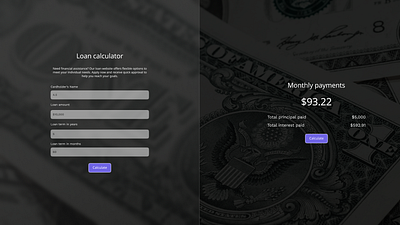 Loan calculator dailyui figma
