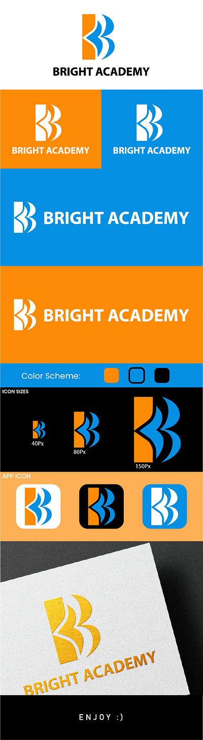 B Letter Logo - Bright Academy apprentice branding graphic design logo multipurpose