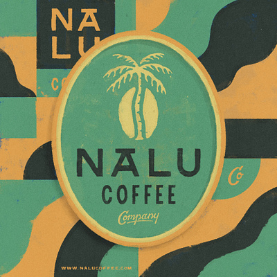 Nalu Coffe Co. From Hawaii bold branding coffee edgy graphic design hawaii logo realistic texture