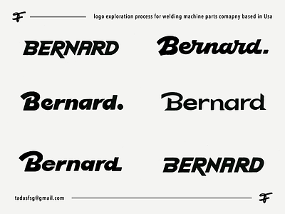 Bernard bernard bold branding calligraphy company custom design flow handmade iconic identity lettering logo logomaker premium process script technical type wordmark