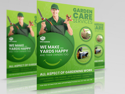 Garden Services Flyer forest grass grass cutter house landscape lawn lawn mowing services tree trimming