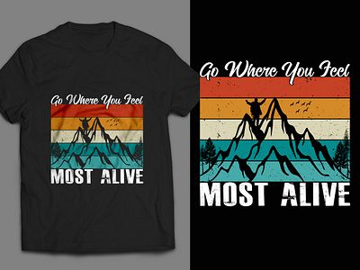 Mountain adventure T-shirt Design.... adventure branding custom t shirt design formal t shirt graphic design hiking illustration mountain t shirt t shirt design tourist ui vintage t shirt