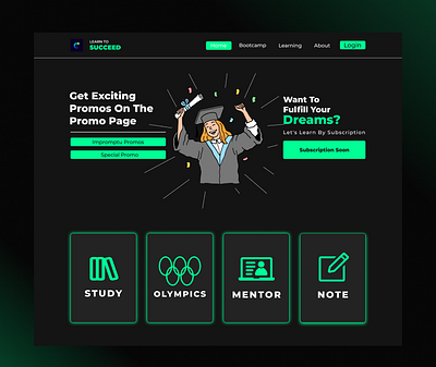 Learn To succeed - Concept Design of a Special Learning Place figma learn platfrom ui ui design uiux ux ux design website