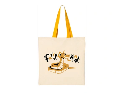 Fairyland bag dragon illustration merch tote yellow