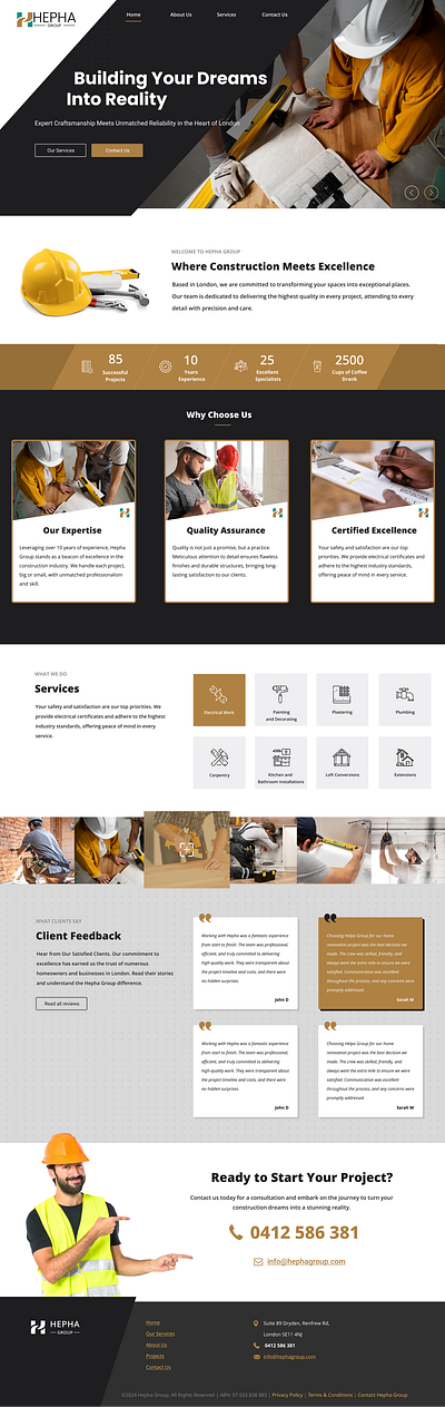 Building Company Web Design building building. construction ui