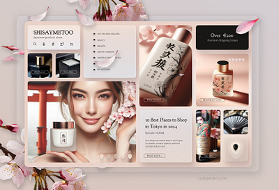 Japanese cosmetics store in Bento style bento cosmetic graphic design japan japanese sakura store ui