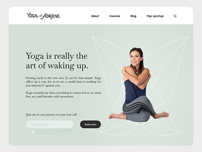 DAY #003 UI challenge dailyui design green landing product design ui web design yoga yogawithadriene