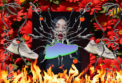 infection0033.jpg apple art branding design eco fashion fire flowers hell illustration new balance nike shoes