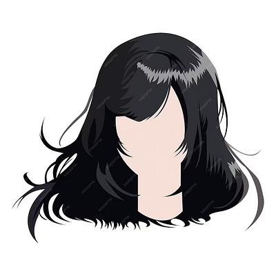 Anime girl hair isolated on white background vector illustration girl hair design