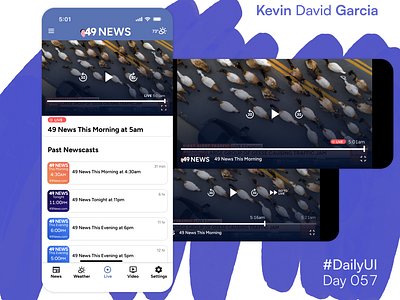 #DailyUI Day 57: Video Player app dailyui live livestream news video