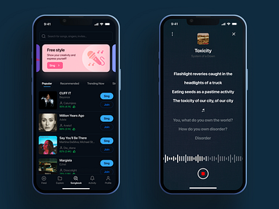 Sing App UI/UX , Smule App app design join movie multiplayer music play redesign sing sing app sing ui singer smule smule app smule ui ui ux voice