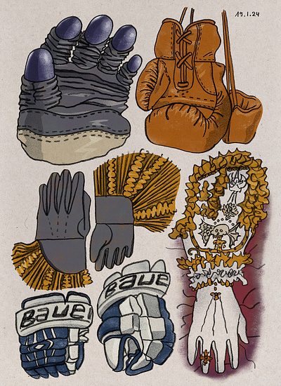 Gloves (Part 1) digital illustration procreate sketch