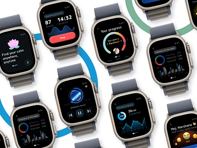 Mindful Minute Apple watchOS app UI/UX admin panel ui design app design apple watch app apple watchos app design branding design logo ui ui design uiux ux watch app ui